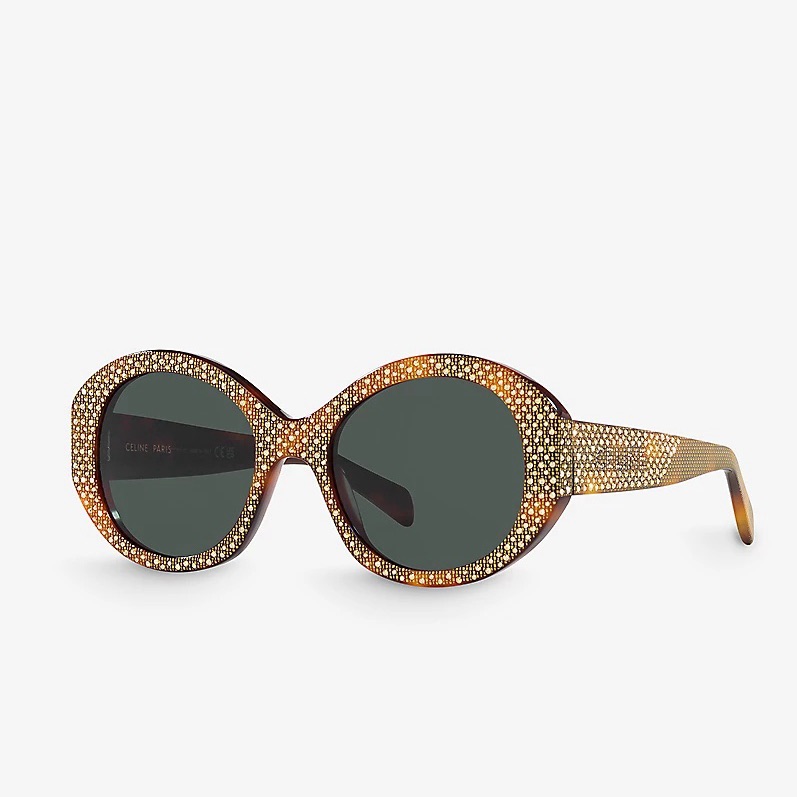 Celine Round Sunglasses In Acetate With Crystals